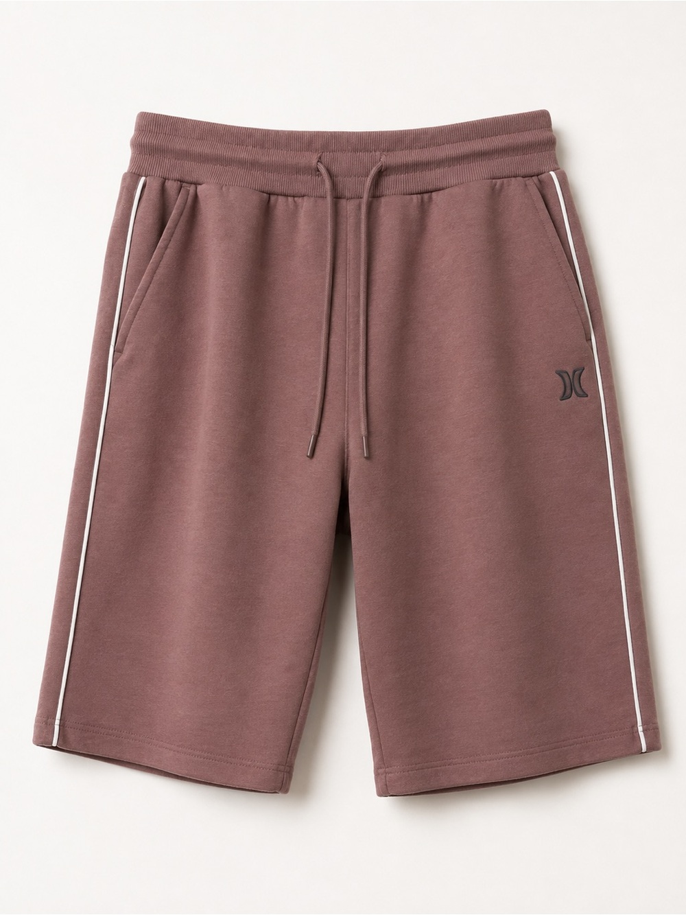 Hurley Men's Mauve Drawcord Athletic Shorts with White Piping